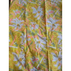 Vintage Fabric 1960s 1970s Mod Flower Power Fabric MCM Funky Cotton 44X128